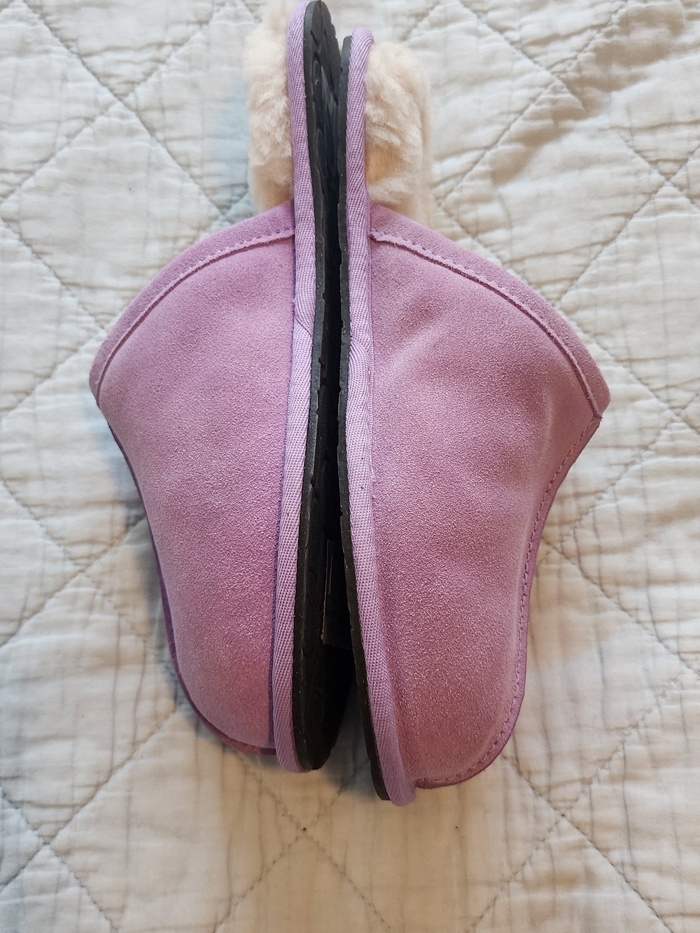 UGG Scuffette Women's Lavender Suede Shearling Slippers - Picture 2 of 9